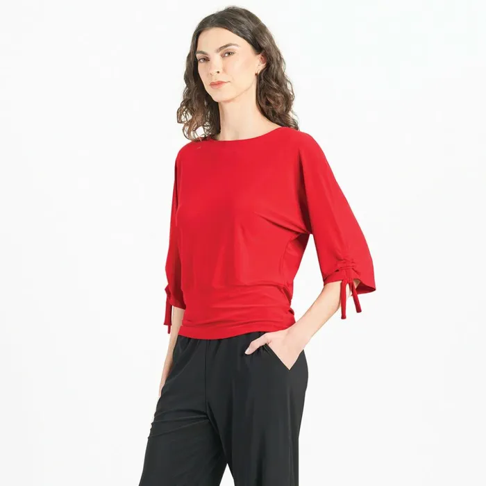 PullTie Cuff Blouson Top 8211 Red Women Clara Sunwoo Tops Tunics