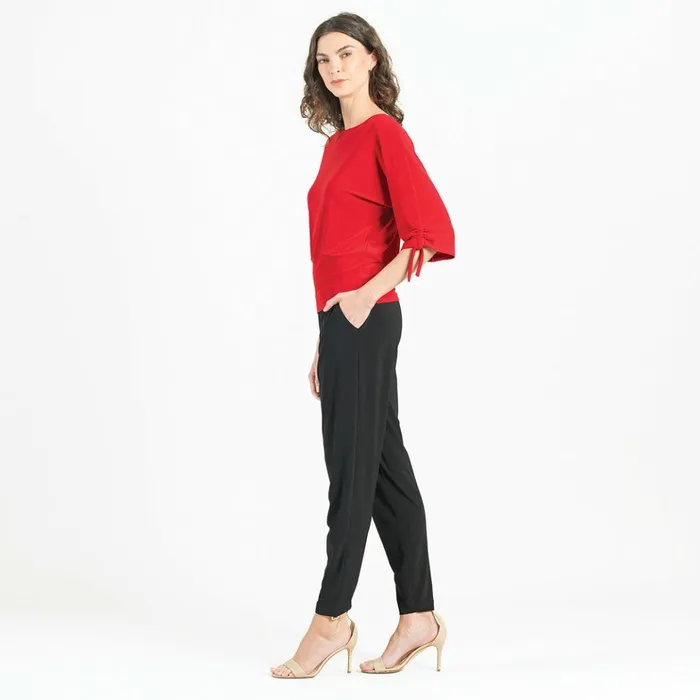 PullTie Cuff Blouson Top 8211 Red Women Clara Sunwoo Tops Tunics
