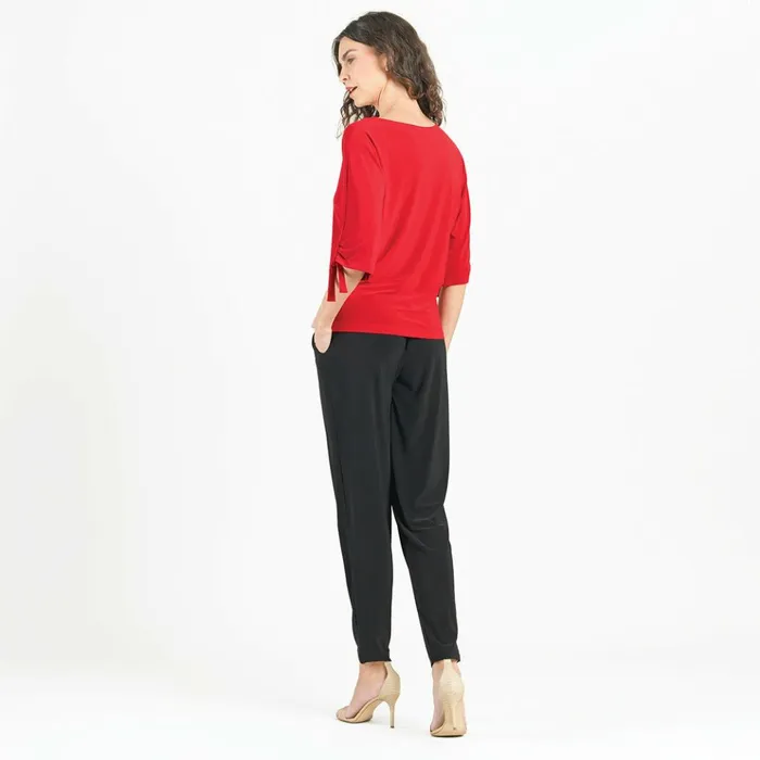 PullTie Cuff Blouson Top 8211 Red Women Clara Sunwoo Tops Tunics