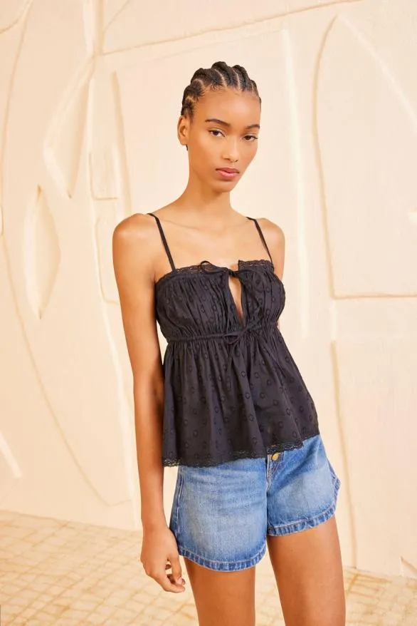 Quinn Top Noir Women Ulla Johnson Tops Quinn Top Noir Women Ulla Johnson Tops