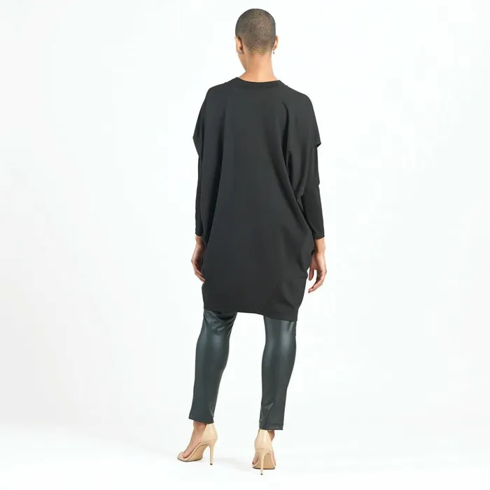 RayonPonte Knit 8211 Architectural Tunic Pocket Dress 8211 Black Women Clara Sunwoo Dresses Jumpsuits