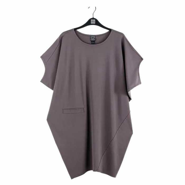RayonPonte Knit 8211 Architectural Tunic Pocket Dress 8211 Mocha Women Clara Sunwoo Dresses Jumpsuits