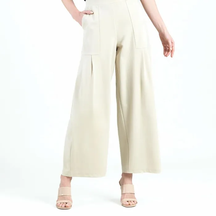 RayonPonte Knit 8211 Pleated Wide Leg Pocket Pant 8211 Khaki Women Clara Sunwoo Pants Skirts RayonPonte Knit 8211 Pleated Wide Leg Pocket Pant 8211 Khaki Women Clara Sunwoo Pants Skirts