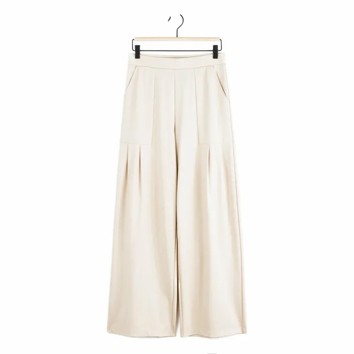 RayonPonte Knit 8211 Pleated Wide Leg Pocket Pant 8211 Khaki Women Clara Sunwoo Pants Skirts