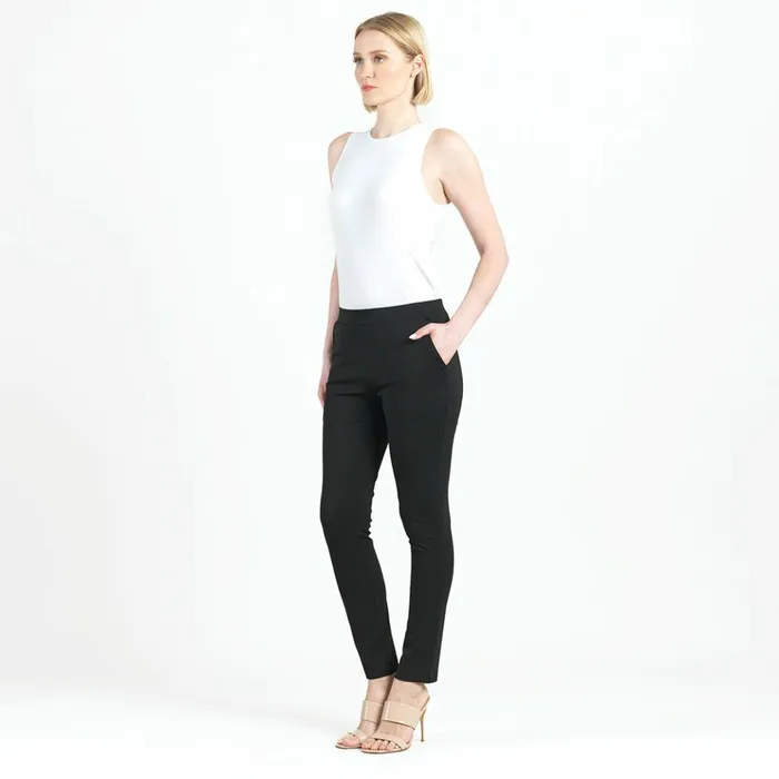 RayonPonte Knit 8211 Straight Leg Pocket Pant 8211 Black Women Clara Sunwoo Pants Skirts