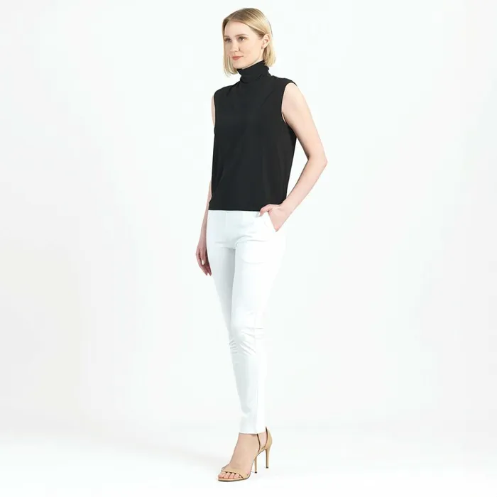 RayonPonte Knit 8211 Straight Leg Pocket Pant 8211 White Women Clara Sunwoo Pants Skirts