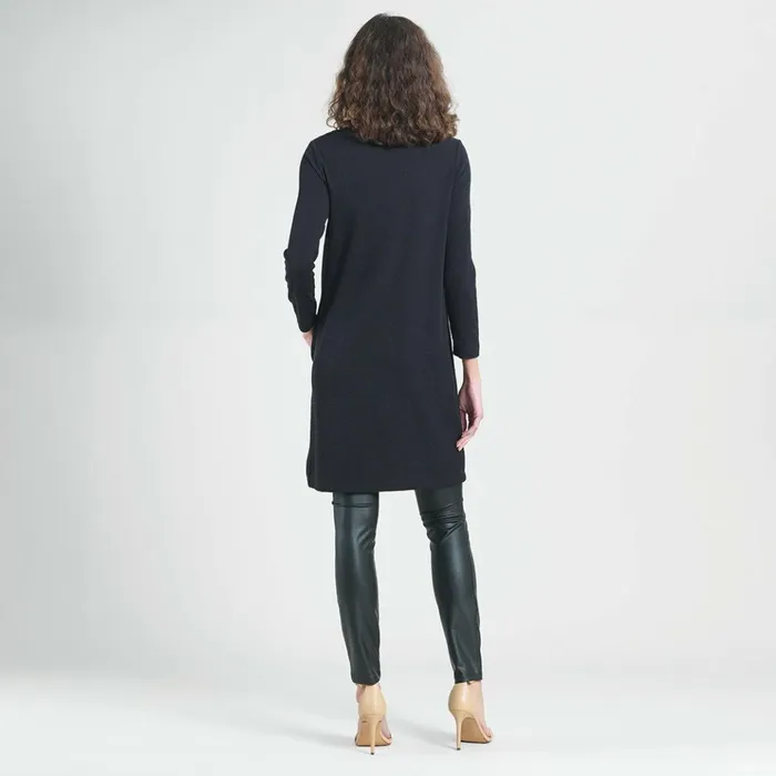 Ribbed 8211 Cowl Turtleneck Tunic Sweater Dress 8211 Black 8211 Final Sale Women Clara Sunwoo Dresses Jumpsuits