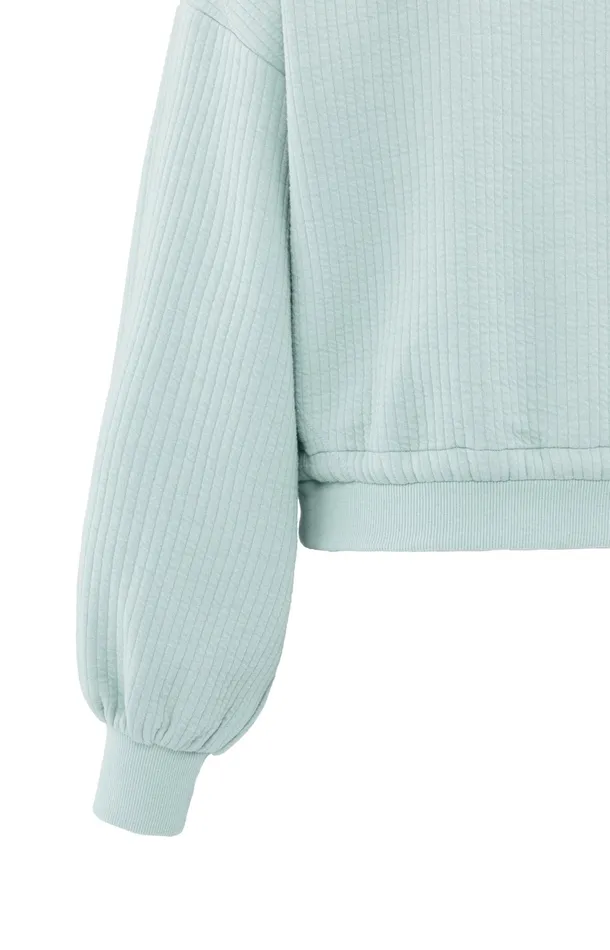 Ribbed Jersey Cardigan With Zipper Closure And Cords Northern Droplet Grey Women YAYA Cardigans Ribbed Jersey Cardigan With Zipper Closure And Cords Northern Droplet Grey Women YAYA Cardigans