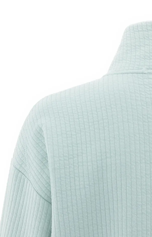 Ribbed Jersey Cardigan With Zipper Closure And Cords Northern Droplet Grey Women YAYA Cardigans Ribbed Jersey Cardigan With Zipper Closure And Cords Northern Droplet Grey Women YAYA Cardigans