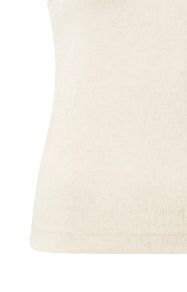 Ribbed Singlet With Fitted Fit Nature Melange Women YAYA Singlets Ribbed Singlet With Fitted Fit Nature Melange Women YAYA Singlets