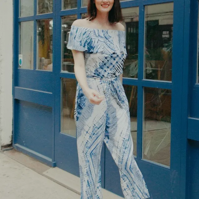 Ruffle Off Shoulder Pocket Jumpsuit 8211 Acid Wash 8211 Final Sale Women Clara Sunwoo Dresses Jumpsuits
