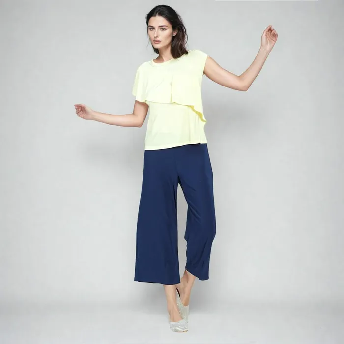 Ruffle Overlay Top 8211 Yellow 8211 Final Sale Women Clara Sunwoo Tops Tunics
