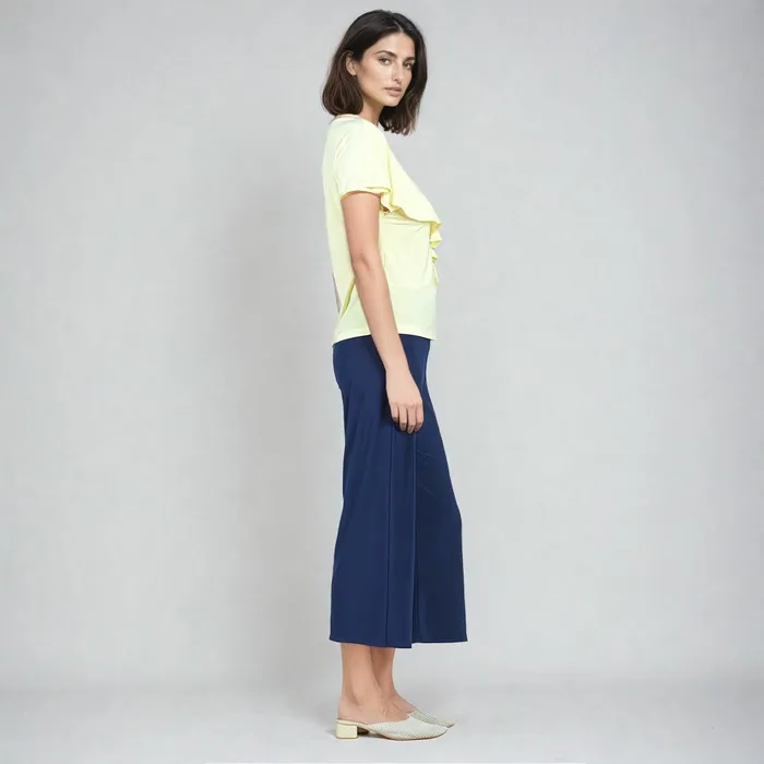 Ruffle Overlay Top 8211 Yellow 8211 Final Sale Women Clara Sunwoo Tops Tunics