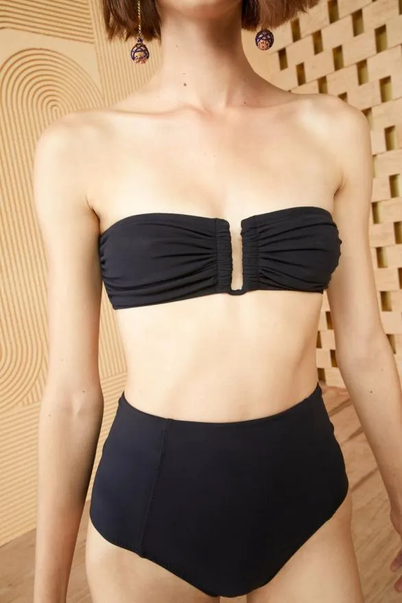 Santorini Bikini Top Noir Women Ulla Johnson Swimwear Santorini Bikini Top Noir Women Ulla Johnson Swimwear