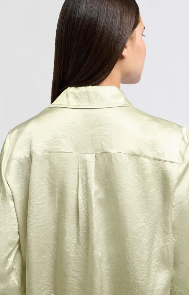 Satin Blouse With Long Sleeves And Loose Fit Pearl Women YAYA Blouses Satin Blouse With Long Sleeves And Loose Fit Pearl Women YAYA Blouses