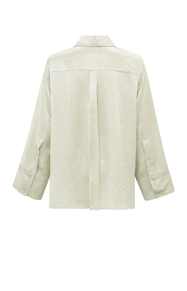 Satin Blouse With Long Sleeves And Loose Fit Pearl Women YAYA Blouses Satin Blouse With Long Sleeves And Loose Fit Pearl Women YAYA Blouses