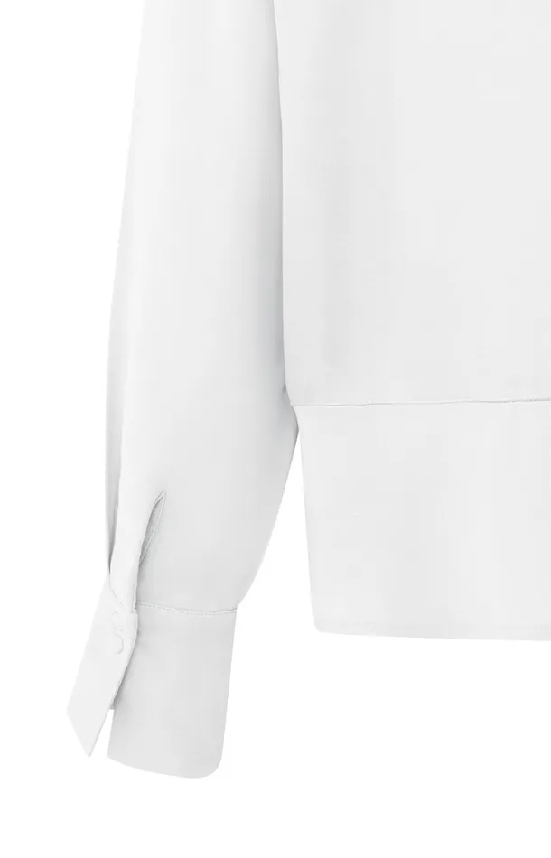 Satin Blouse With Mixed Textures Pure White Women YAYA Blouses Satin Blouse With Mixed Textures Pure White Women YAYA Blouses