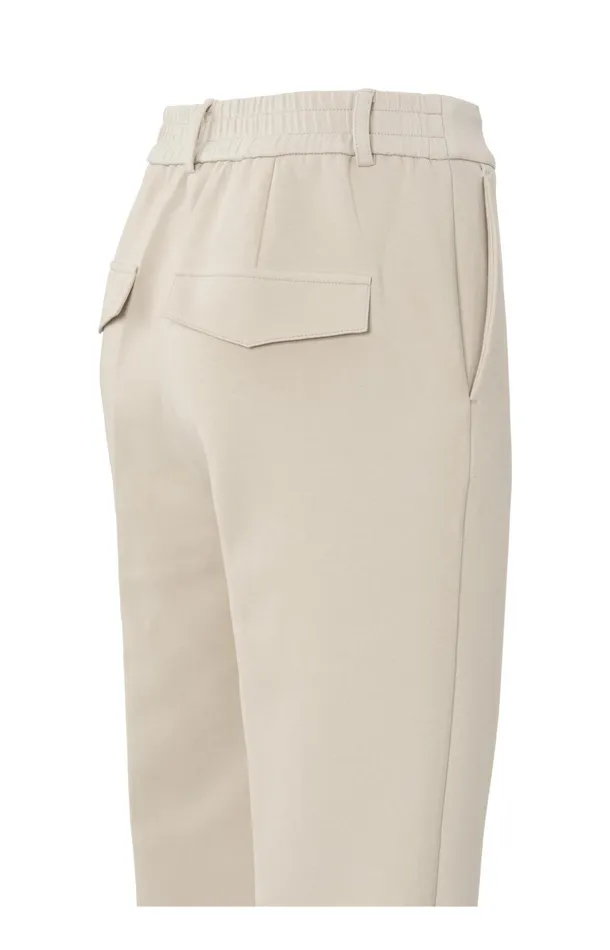 Scuba Trousers With Straight Legs And Adjustable Waistband Feather Grey Women YAYA Trousers Scuba Trousers With Straight Legs And Adjustable Waistband Feather Grey Women YAYA Trousers