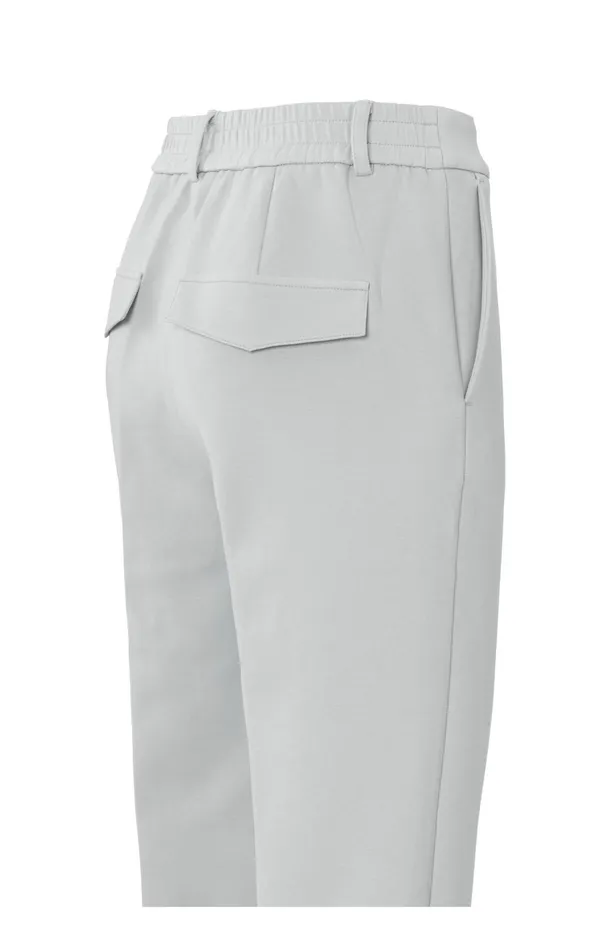 Scuba Trousers With Straight Legs And Adjustable Waistband Harbor Mist Grey Women YAYA Trousers Scuba Trousers With Straight Legs And Adjustable Waistband Harbor Mist Grey Women YAYA Trousers