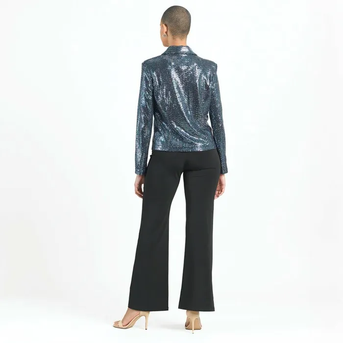 Shimmer Sequin 8211 Modern Button Blazer 8211 Gunmetal Women Clara Sunwoo Jackets Cardigans