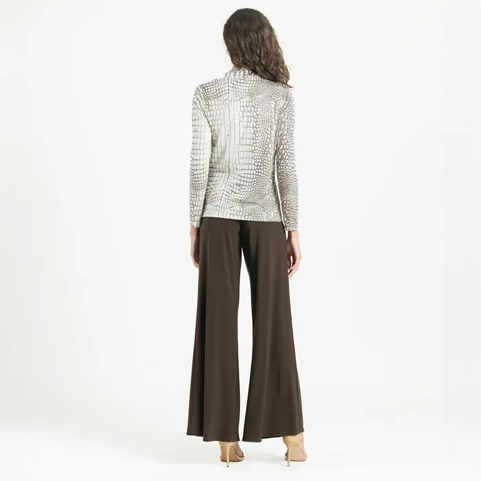 Shimmer Textile 8211 VNeck Draped Pleat Top 8211 Croc Scale 8211 Limited Sizes 8211 SM LRG XL Women Clara Sunwoo Tops Tunics