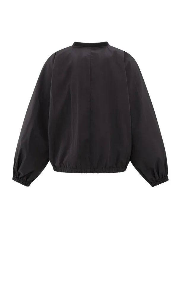Short Nylon Bomber Jacket With Oversized Fit Phantom Women YAYA Jackets Short Nylon Bomber Jacket With Oversized Fit Phantom Women YAYA Jackets