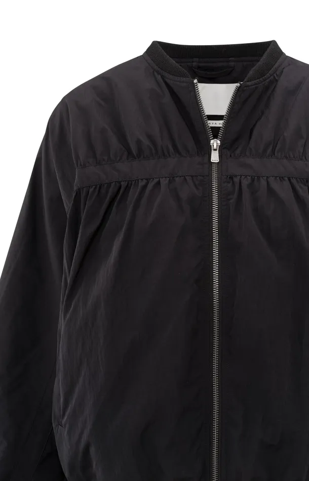 Short Nylon Bomber Jacket With Oversized Fit Phantom Women YAYA Jackets Short Nylon Bomber Jacket With Oversized Fit Phantom Women YAYA Jackets