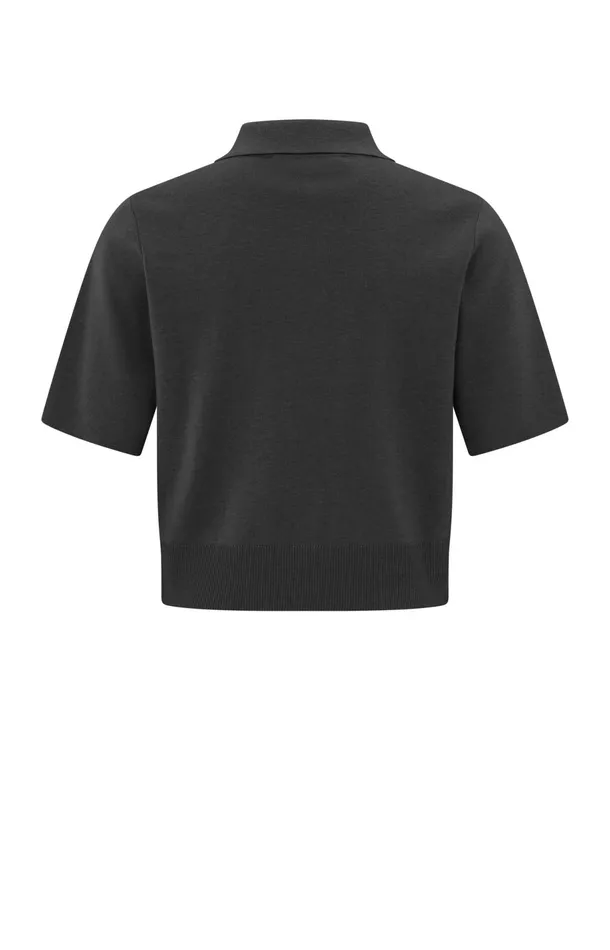 Short Sleeve Cardigan With Chest Pockets Phantom Women YAYA Cardigans Short Sleeve Cardigan With Chest Pockets Phantom Women YAYA Cardigans