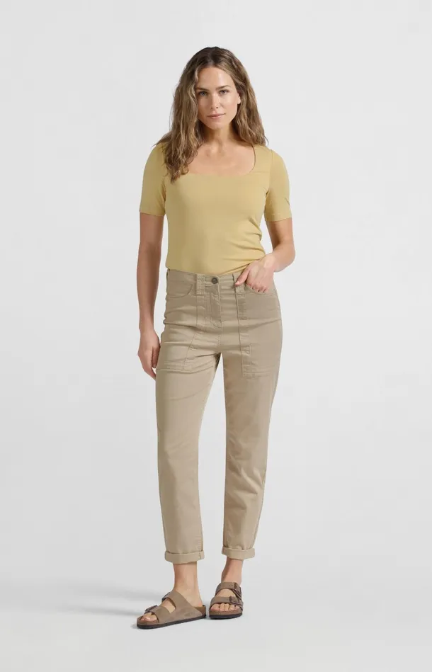 Shortsleeve Tshirt With Square Neckline Moonstone Yellow Women YAYA Tshirts Shortsleeve Tshirt With Square Neckline Moonstone Yellow Women YAYA Tshirts