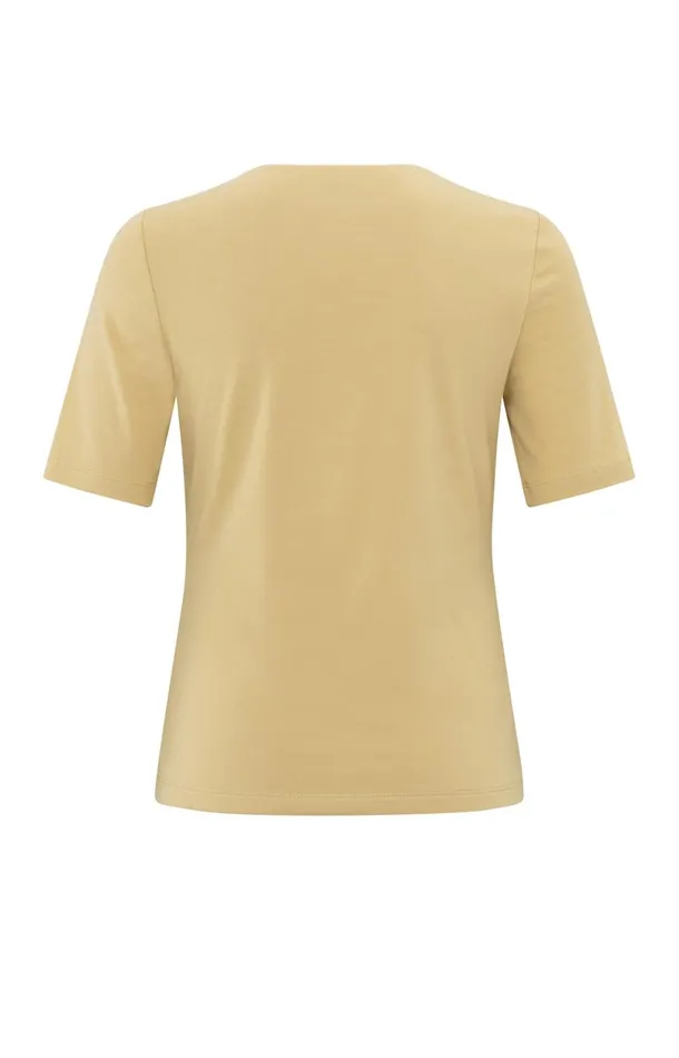 Shortsleeve Tshirt With Square Neckline Moonstone Yellow Women YAYA Tshirts Shortsleeve Tshirt With Square Neckline Moonstone Yellow Women YAYA Tshirts