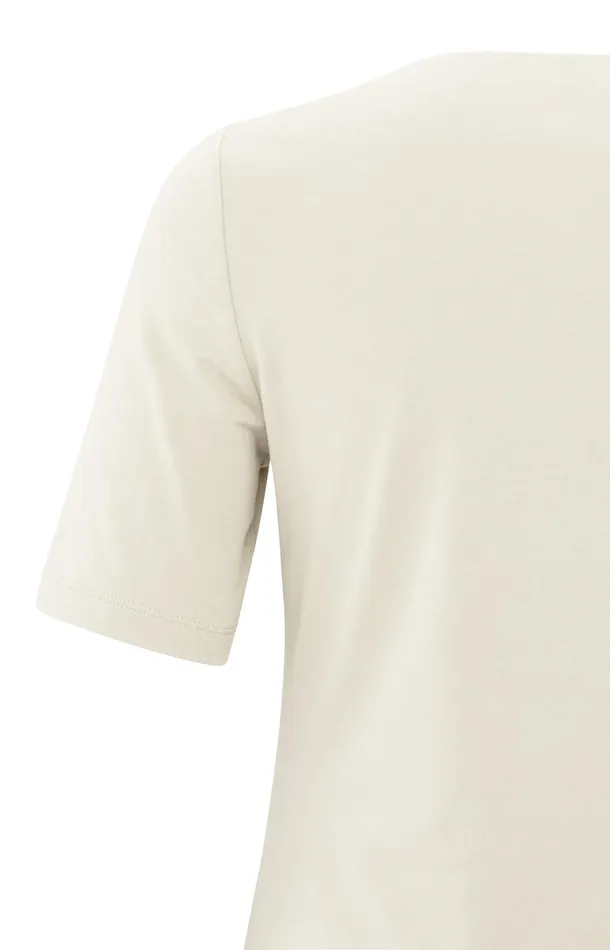 Shortsleeve Tshirt With Square Neckline Off White Women YAYA Tshirts Shortsleeve Tshirt With Square Neckline Off White Women YAYA Tshirts