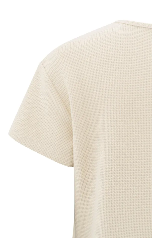 Shortsleeve Waffle Tshirt Off White Knit Women YAYA Tshirts Shortsleeve Waffle Tshirt Off White Knit Women YAYA Tshirts