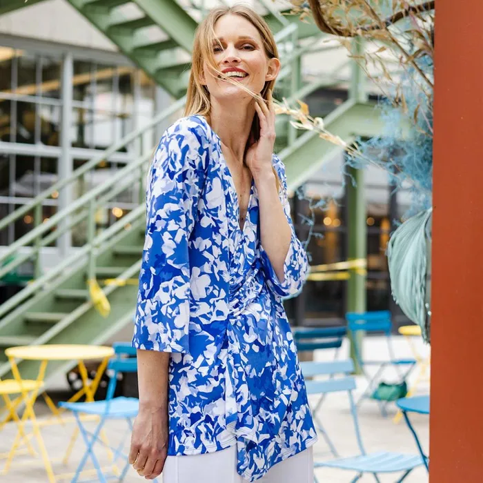 Side Gathered Drape Tunic 8211 Floral Blossom 8211 Final Sale Women Clara Sunwoo Tops Tunics Side Gathered Drape Tunic 8211 Floral Blossom 8211 Final Sale Women Clara Sunwoo Tops Tunics