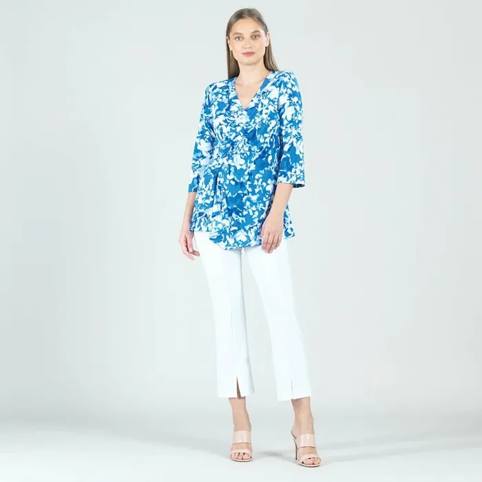 Side Gathered Drape Tunic 8211 Floral Blossom 8211 Final Sale Women Clara Sunwoo Tops Tunics