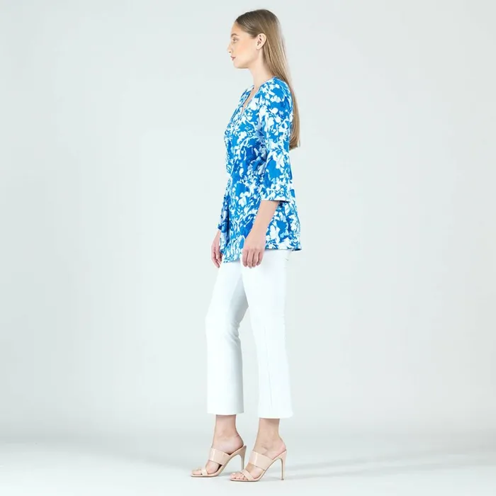 Side Gathered Drape Tunic 8211 Floral Blossom 8211 Final Sale Women Clara Sunwoo Tops Tunics