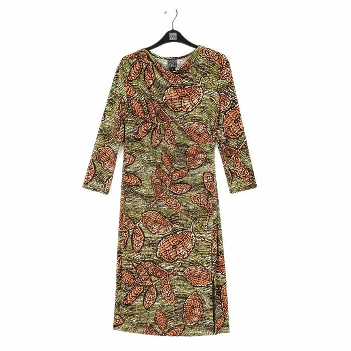 Side Slit 34 Sleeve Midi Dress 8211 Mosaic Leaves 8211 Final Sale Women Clara Sunwoo Dresses Jumpsuits