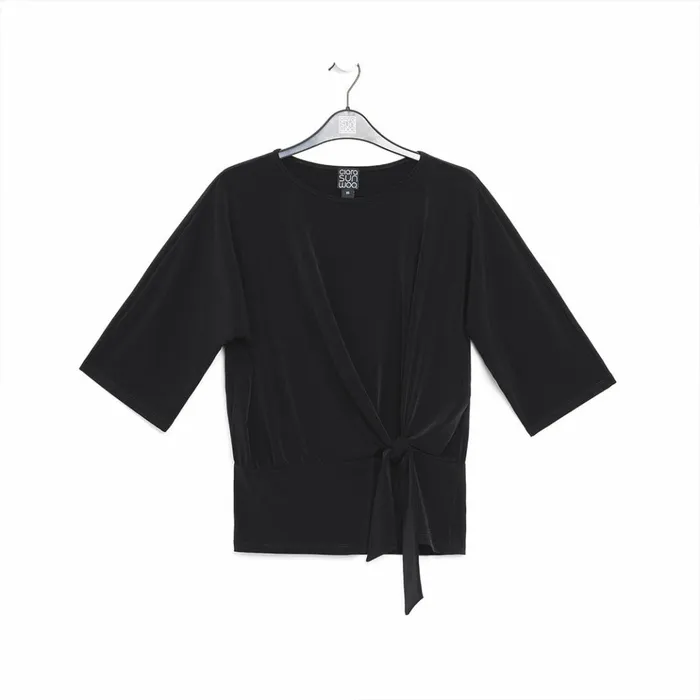 Side Tie Top 8211 Black Women Clara Sunwoo Modern Basics