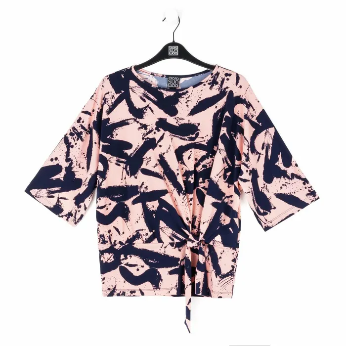 Side Tie Top 8211 Splash Stroke 8211 Final Sale Women Clara Sunwoo Tops Tunics
