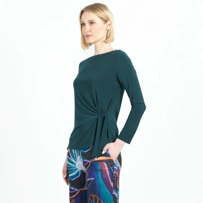 Side Tie Waist Top 8211 Hunter Green 8211 Final Sale Women Clara Sunwoo Tops Tunics