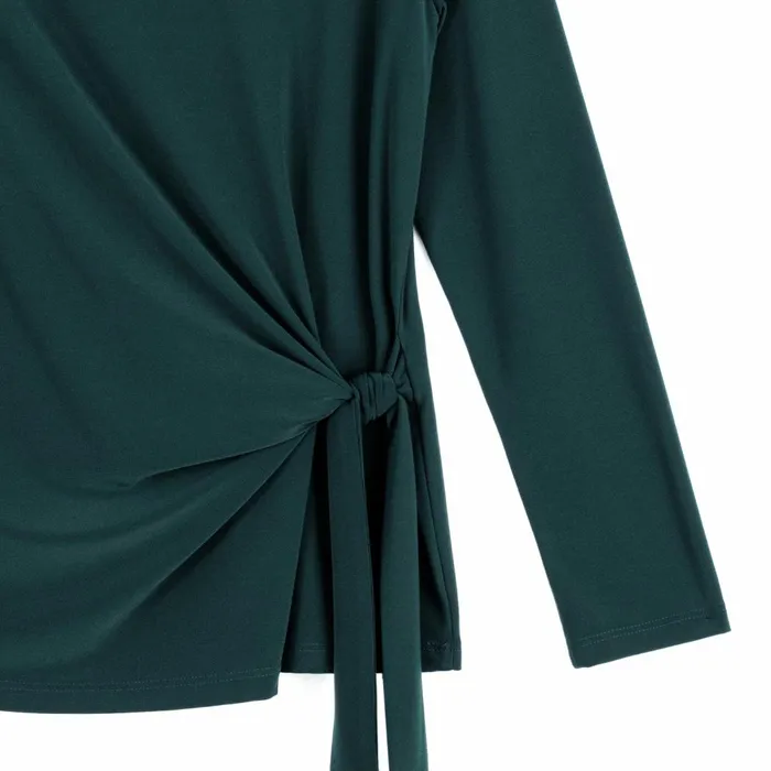 Side Tie Waist Top 8211 Hunter Green 8211 Final Sale Women Clara Sunwoo Tops Tunics