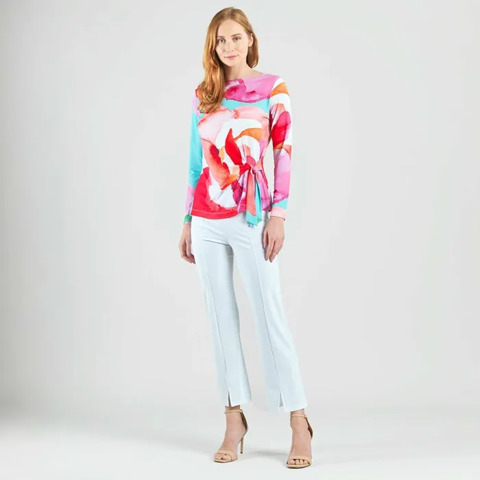 Side Tie Waist Top 8211 Petal Watercolor Women Clara Sunwoo Spring Collection