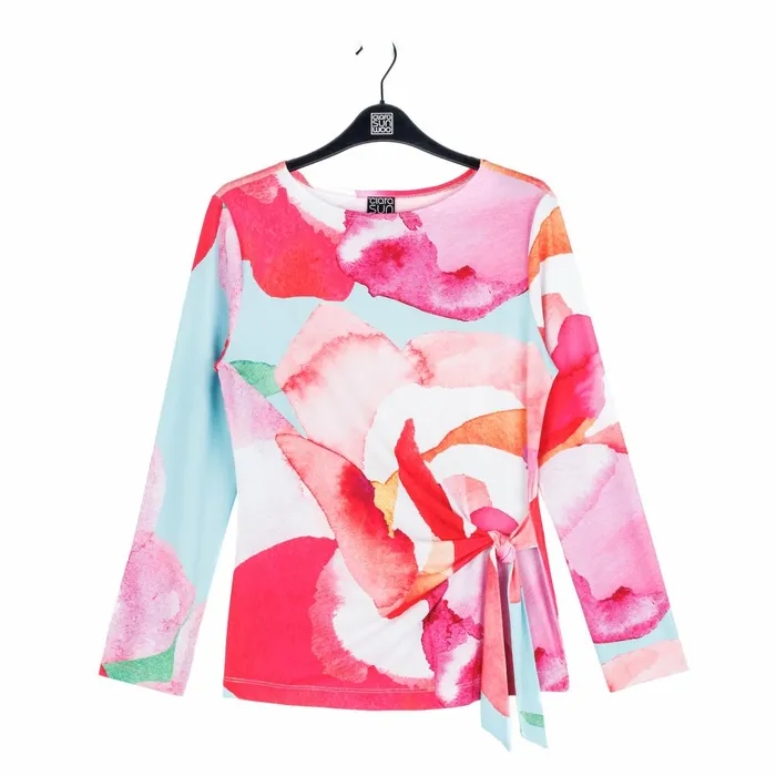 Side Tie Waist Top 8211 Petal Watercolor Women Clara Sunwoo Spring Collection