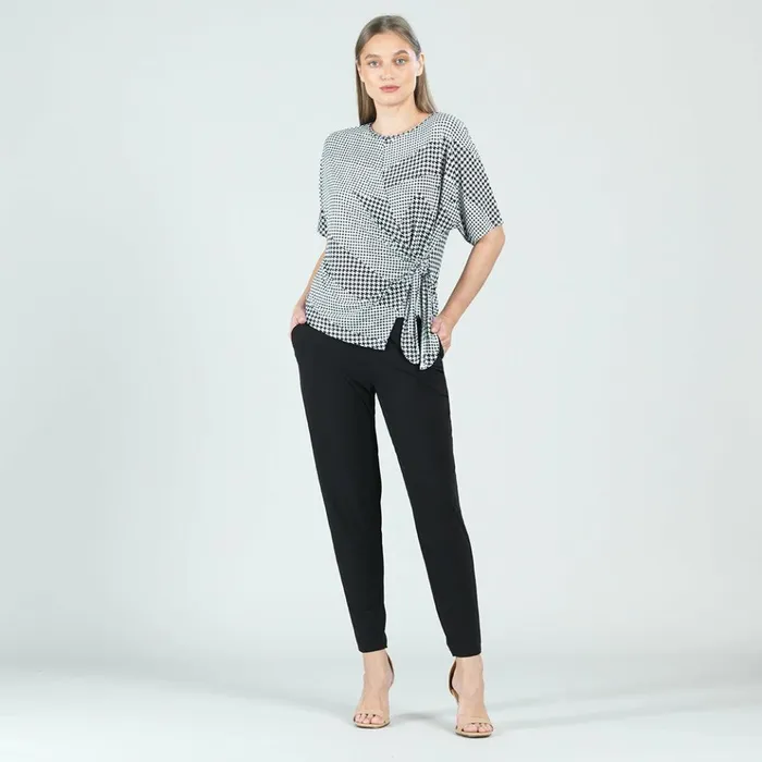 Side Tie Wrap Top 8211 Houndstooth Grid 8211 Final Sale Women Clara Sunwoo Tops Tunics Side Tie Wrap Top 8211 Houndstooth Grid 8211 Final Sale Women Clara Sunwoo Tops Tunics