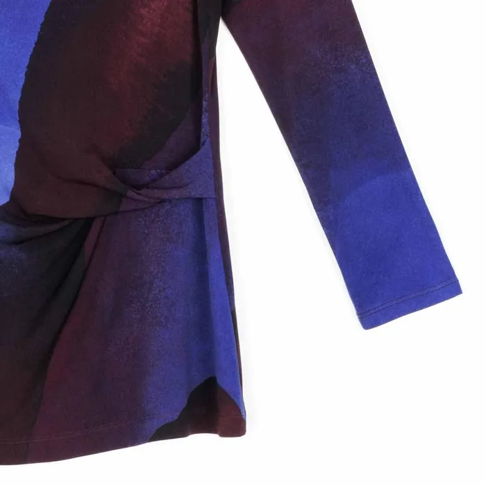 Side Twist Tunic 8211 Purple Watercolor 8211 Final Sale Women Clara Sunwoo Tops Tunics