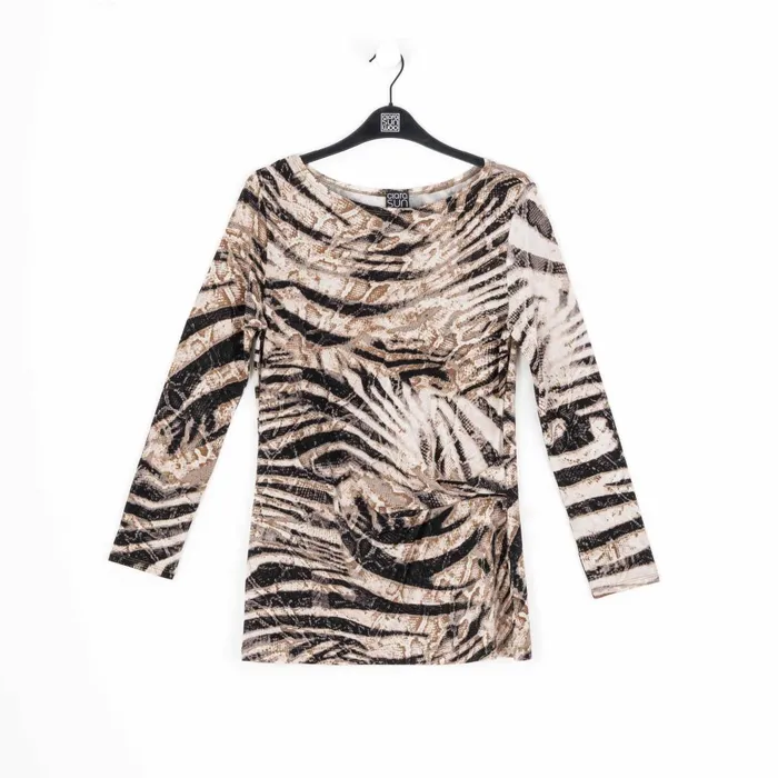 Side Twist Tunic 8211 Striped Zebra 8211 Final Sale Women Clara Sunwoo Tops Tunics