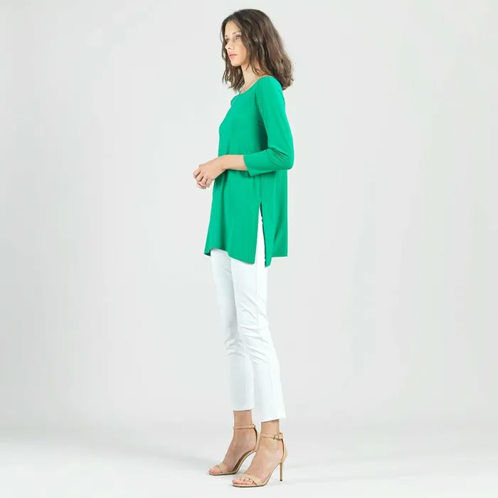 Side Vent Kerchief Hem Tunic 8211 Emerald Women Clara Sunwoo Spring Collection Side Vent Kerchief Hem Tunic 8211 Emerald Women Clara Sunwoo Spring Collection