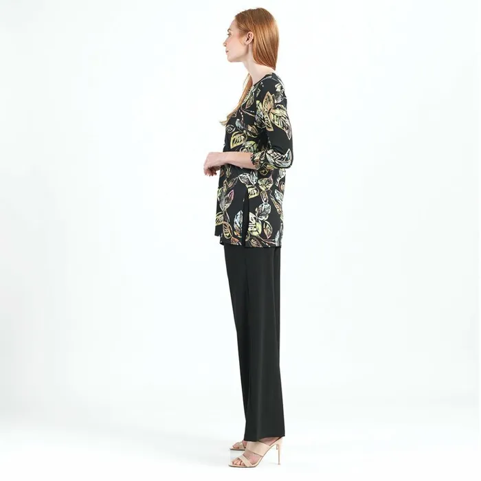 Side Vent Kerchief Hem Tunic 8211 Leaf Colorburst 8211 Final Sale Women Clara Sunwoo Tops Tunics