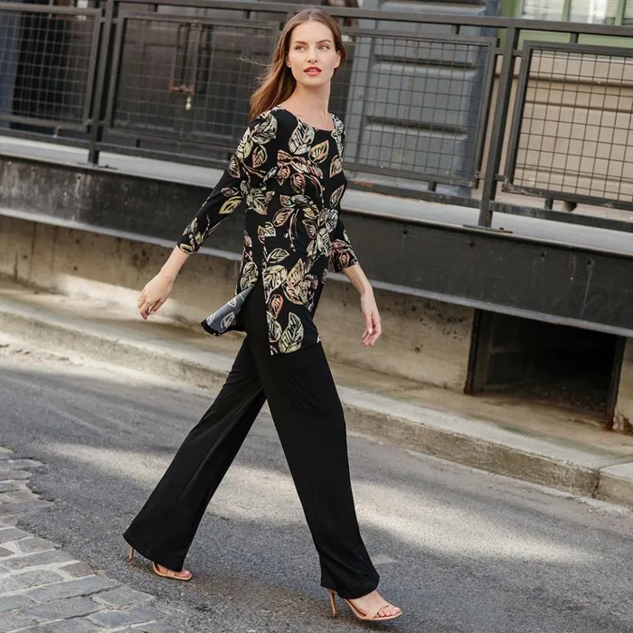 Side Vent Kerchief Hem Tunic 8211 Leaf Colorburst 8211 Final Sale Women Clara Sunwoo Tops Tunics