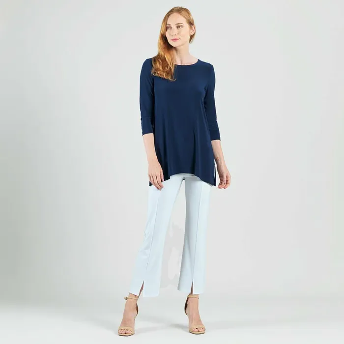 Side Vent Kerchief Hem Tunic 8211 Navy Women Clara Sunwoo Spring Collection