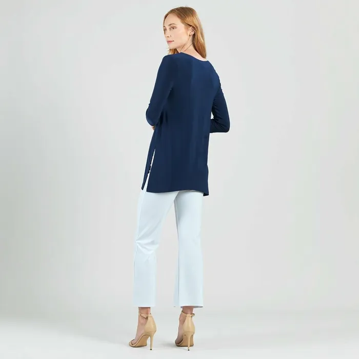 Side Vent Kerchief Hem Tunic 8211 Navy Women Clara Sunwoo Spring Collection